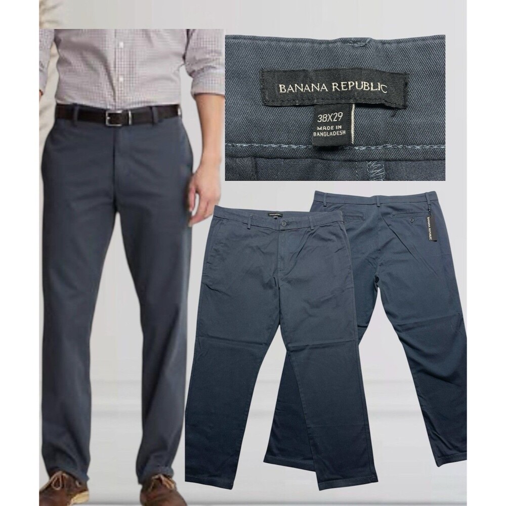 Banana Republic Short Men's Lightweight Stretch Chino Pant Sz 38x29 Grey Color